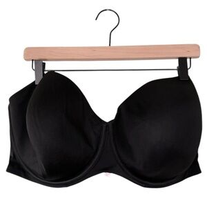 Cacique Women’s Underwire Strapless Lined‎ Bra in Black Size 44G